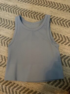 WOMENS BLUE RIBBED TOP!
